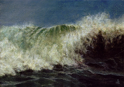 Wave Study, 2008, 5" x 7", Acrylics on Canvas by David Jay Spyker