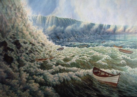 "Vessels", 2008, Painting in Acrylics on Canvas, 30" x 42", by David Jay Spyker