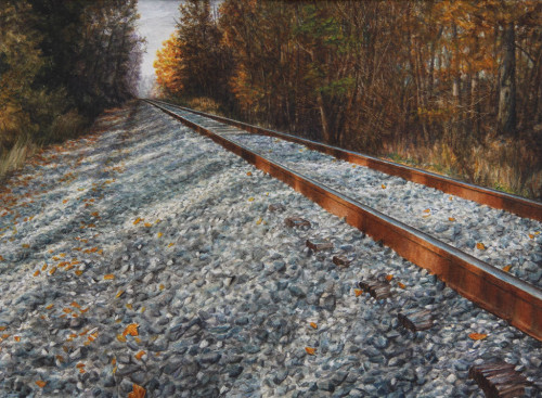 "Northbound", 2010, Watercolor and Drybrush on Paper, 21 x 28 3/4 in., by David Jay Spyker